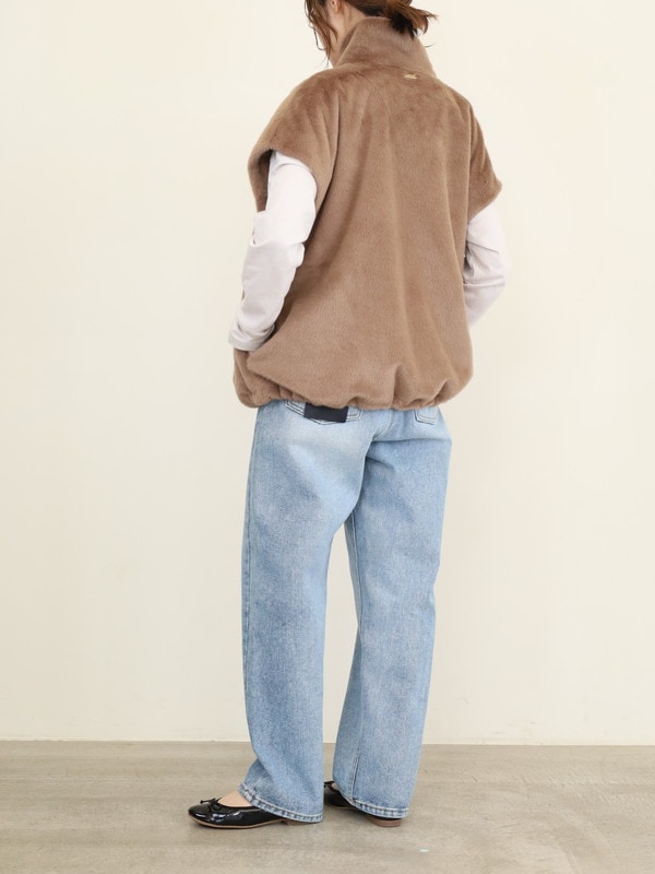 【MICA&DEAL】スタンドカラーファーベスト