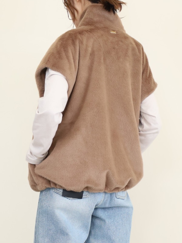 【MICA&DEAL】スタンドカラーファーベスト