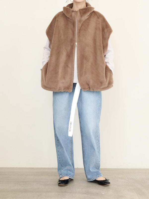 【MICA&DEAL】スタンドカラーファーベスト