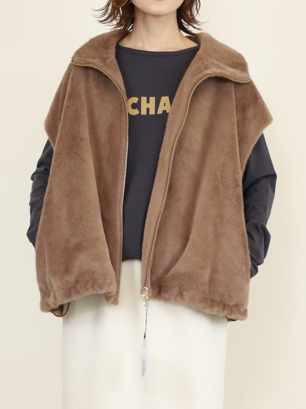 【MICA&DEAL】スタンドカラーファーベスト