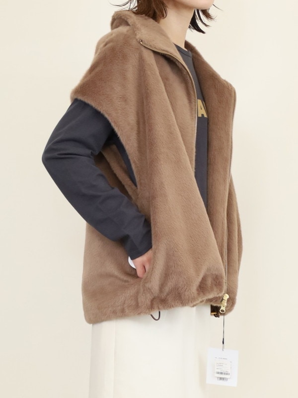 【MICA&DEAL】スタンドカラーファーベスト