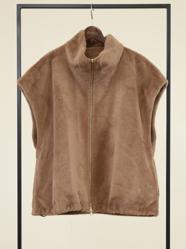 【MICA&DEAL】スタンドカラーファーベスト