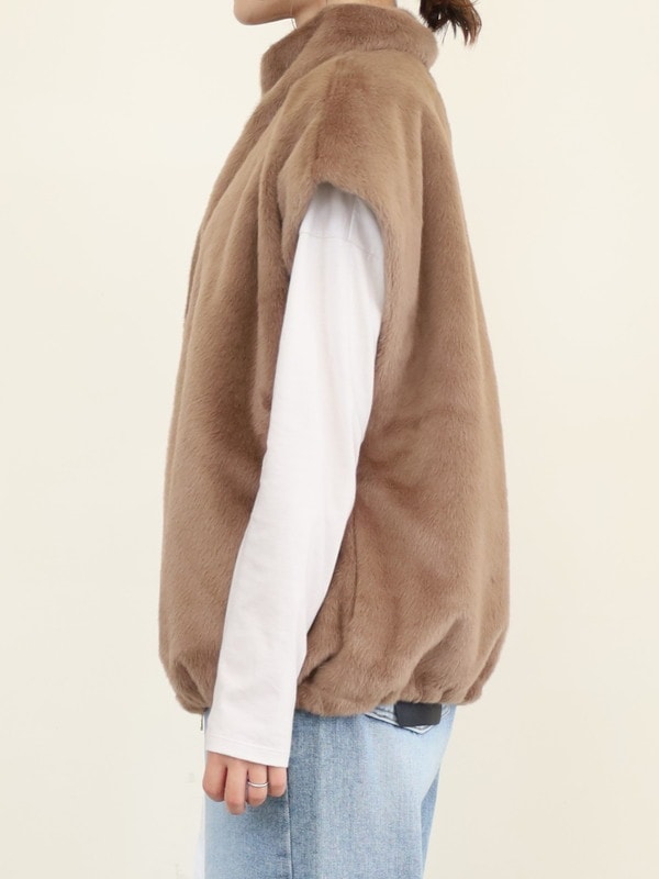 【MICA&DEAL】スタンドカラーファーベスト