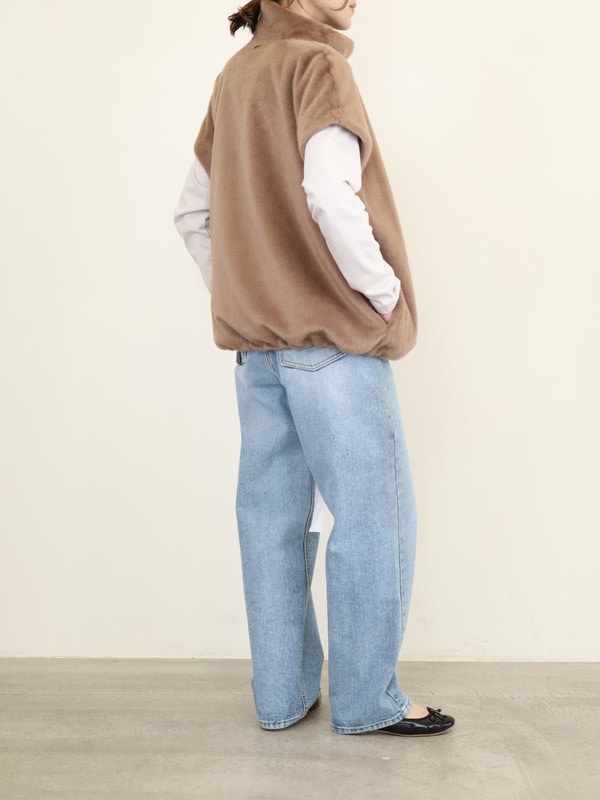 【MICA&DEAL】スタンドカラーファーベスト