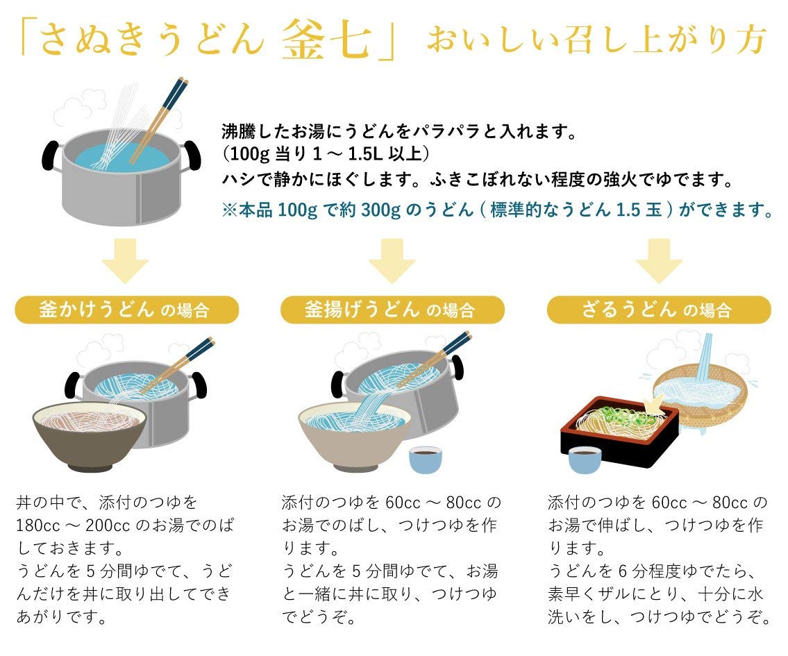 さぬきうどん釜七 (つゆ付き)