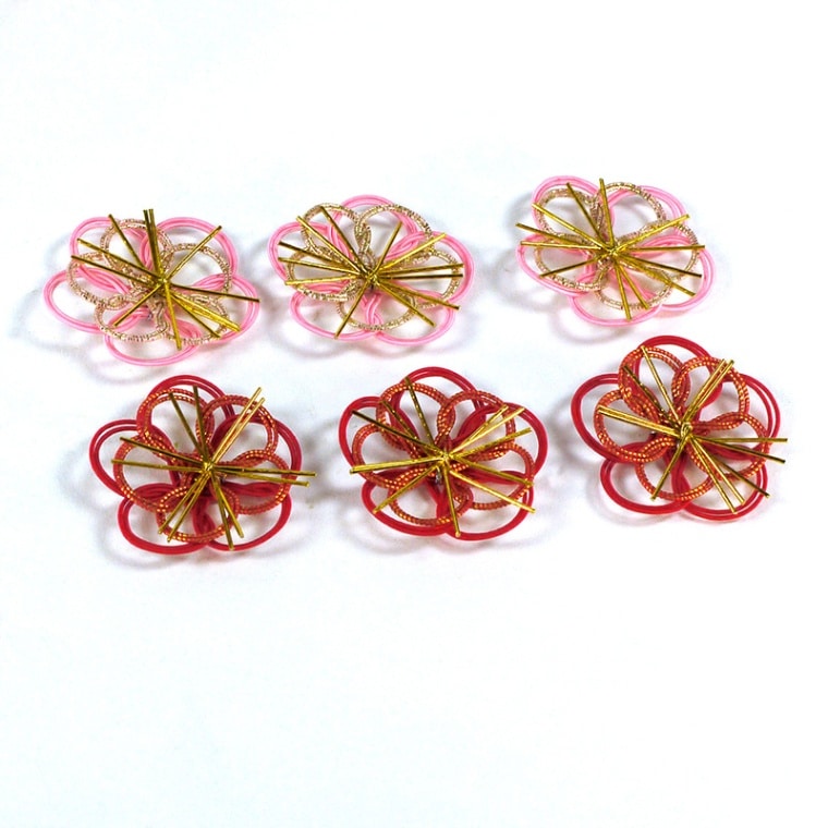 水引飾リ新梅花 2色アソート6個組