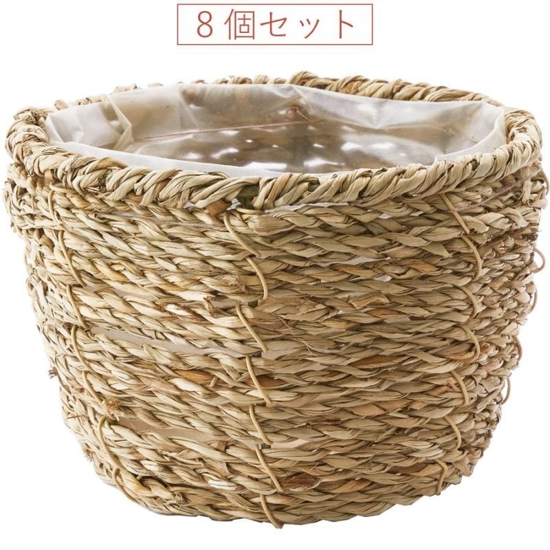 PP浅丸シーグラスナチュラルmini 8個セット　φ12×H8