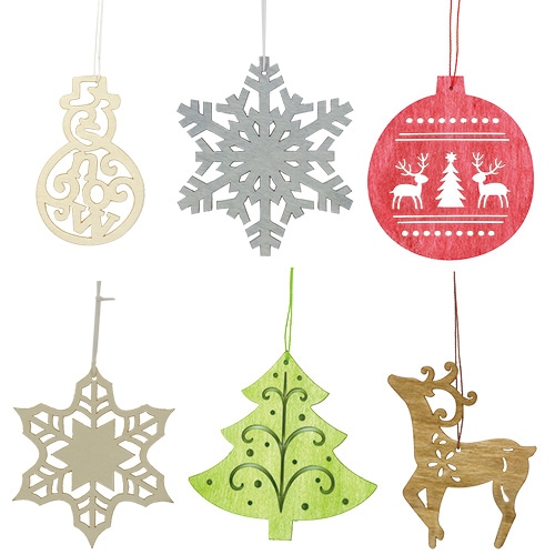 オーナメントウッドXmas6種アソートセット