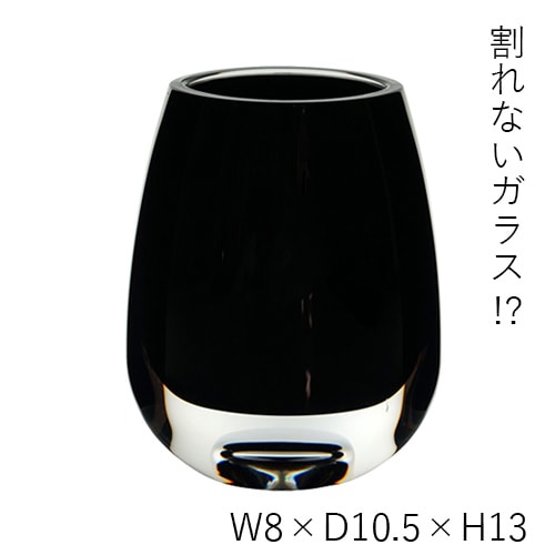 【割れない花瓶!?ポリカ】PVティアドロブラック 8x10.5xH13