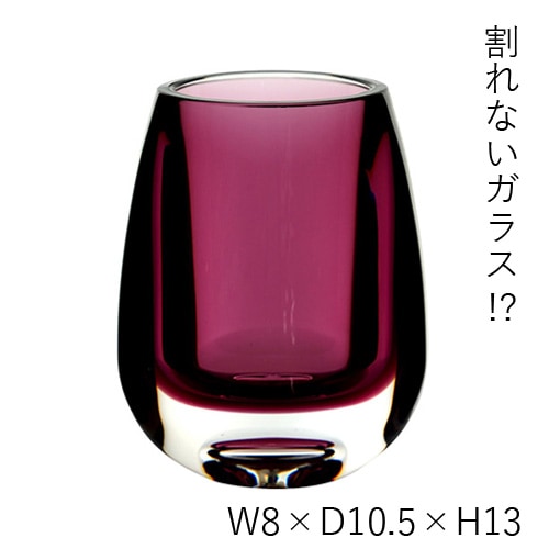 【割れない花瓶!?ポリカ】PVティアドロパープル 8x10.5xH13