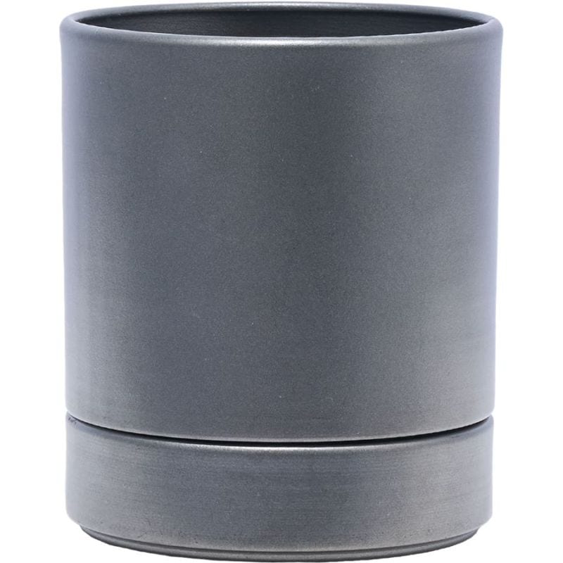 MC円柱メタルecoポット皿付|鉄はエコ|クールグレー#3