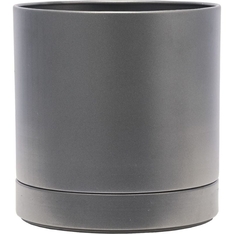 MC円柱メタルecoポット皿付|鉄はエコ|クールグレー#5