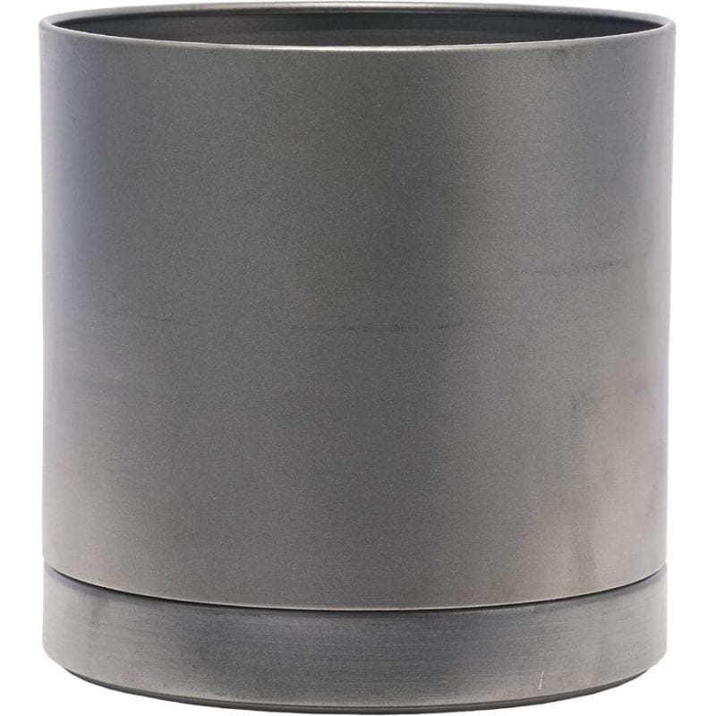 MC円柱メタルecoポット皿付|鉄はエコ|クールグレー#6