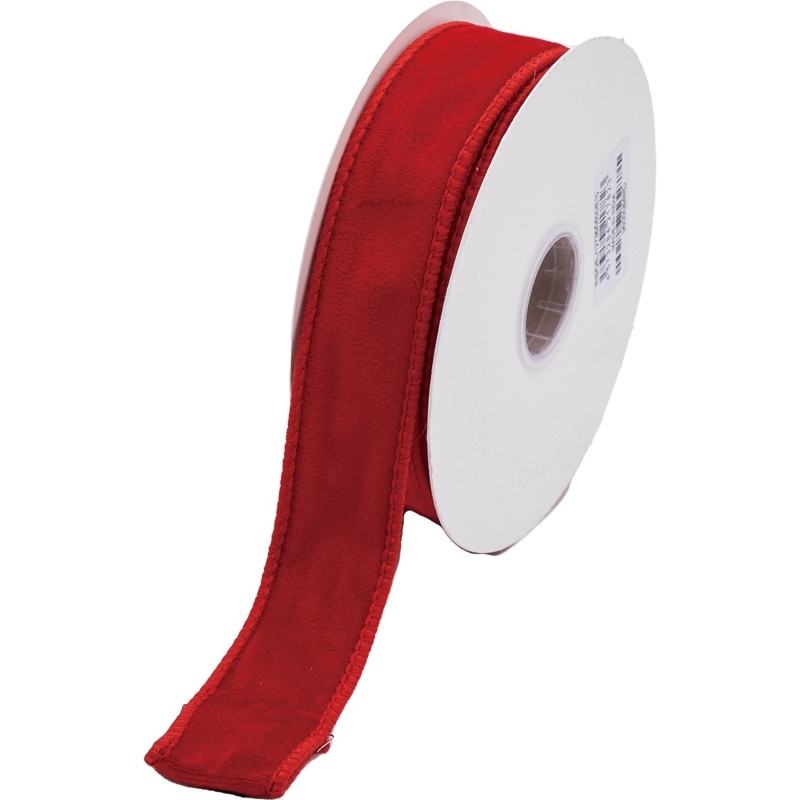 ワイヤー入りリボン SOFTY VELVET TAFETTA BACK RD 3.8cm