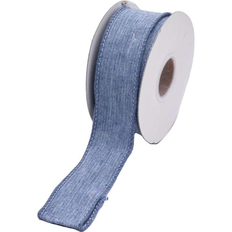 ワイヤー入りリボン CHAMBRAY RIBBON BL 3.8cm