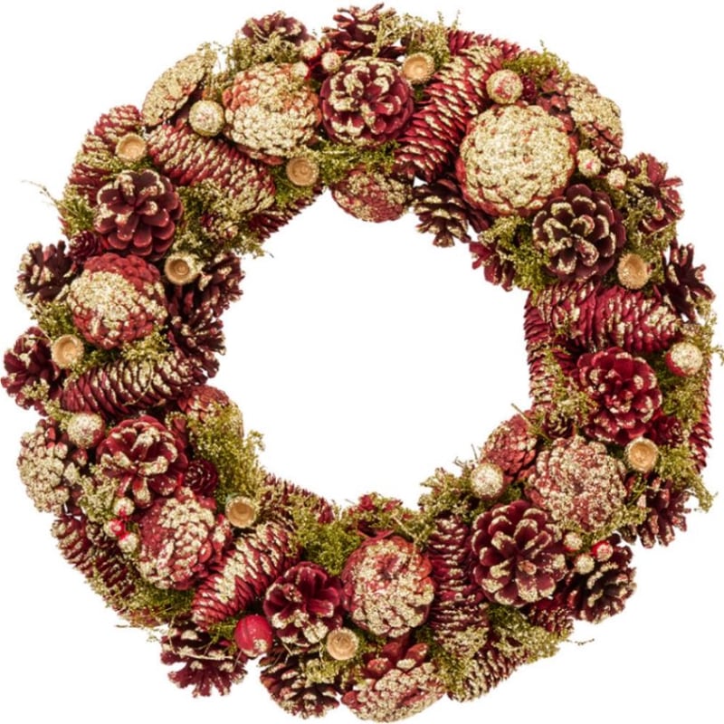 リースレッドロング&バックコーンズラメL