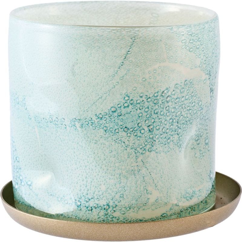 DGガラスアールポット＆ソーサーφ10.5xH10.5MML | 穴あき鉢・植木鉢