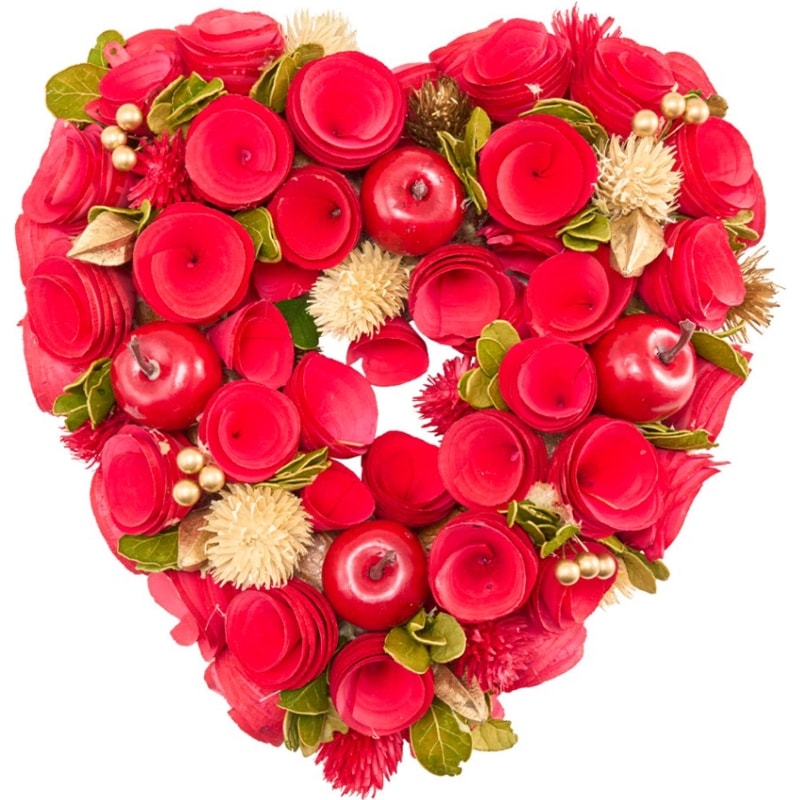 リースレッドハート眠りアップルリーフモケS