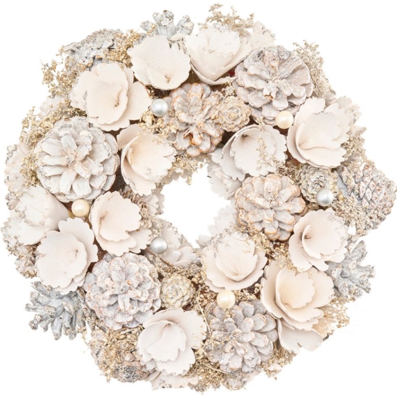 リースピンクシャトルボールリーフラメS | クリスマスリース・雑貨