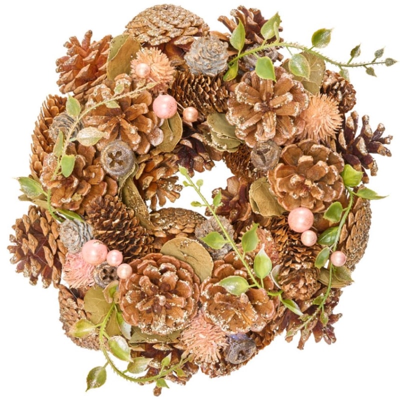 リースコッパーコーンピンクモケリーフラメS