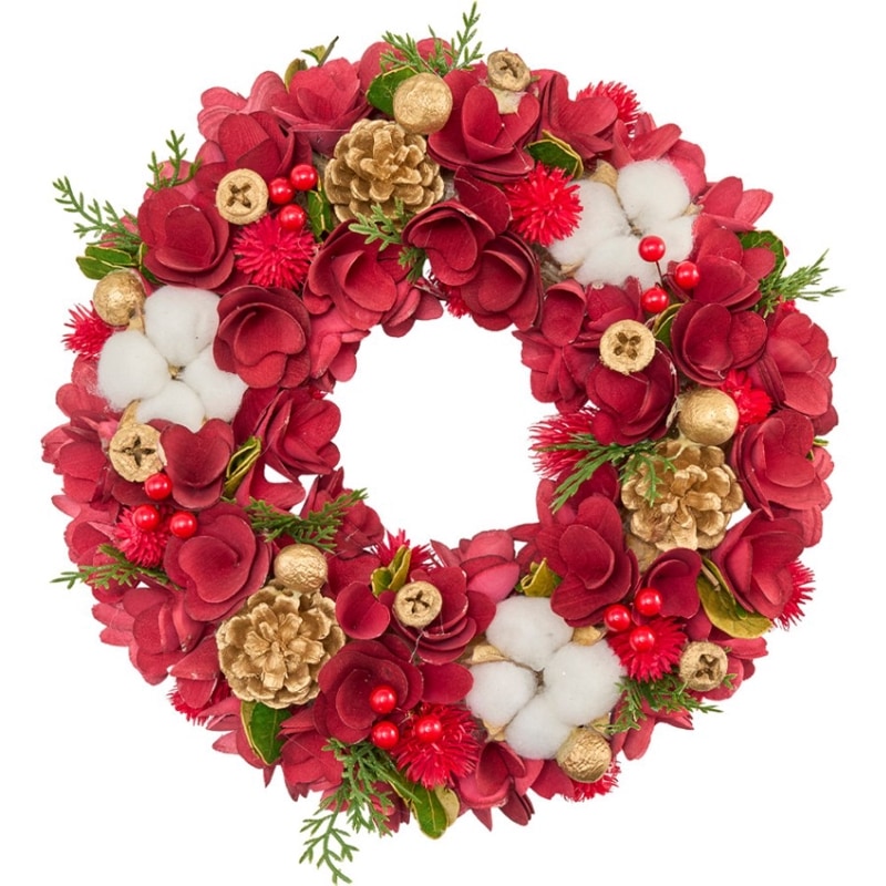 リースレッドハナ眠りリーフコットンM