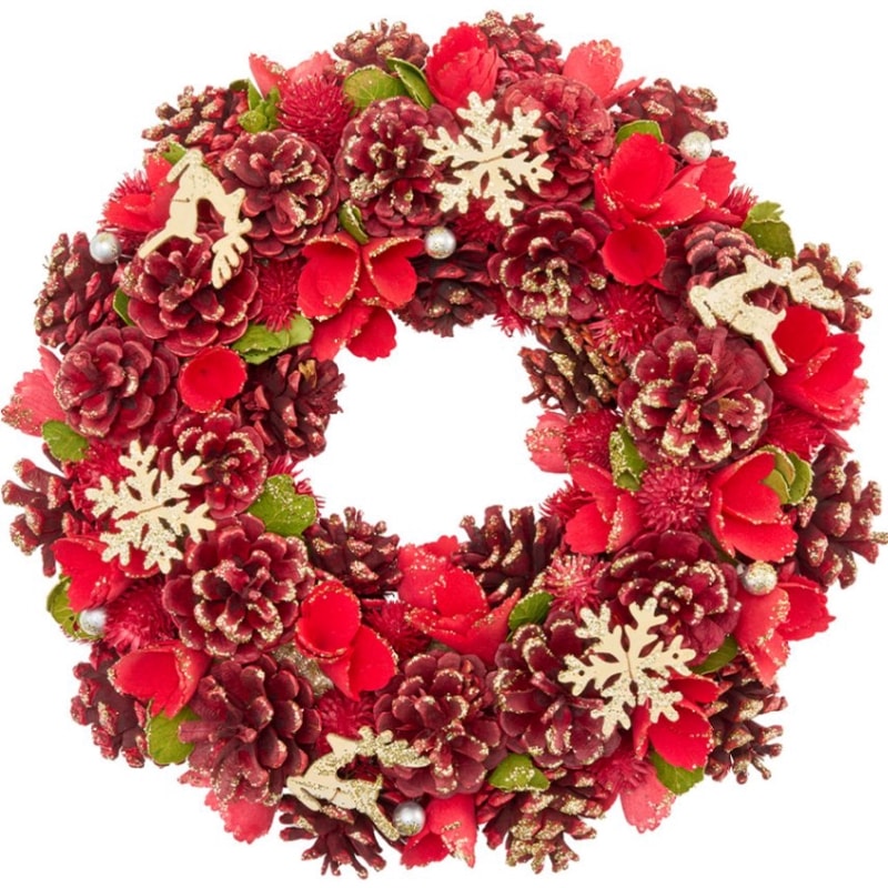 リースレッドコーントナカイ&スノーラメM