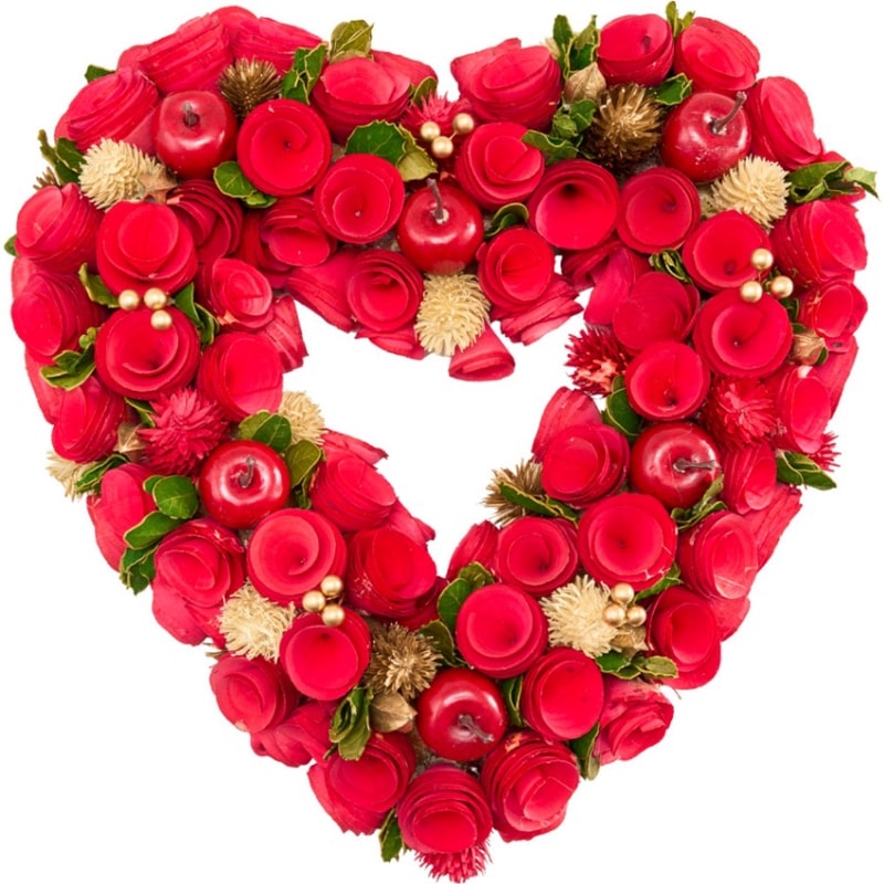 リースレッドハート眠りアップルリーフモケM