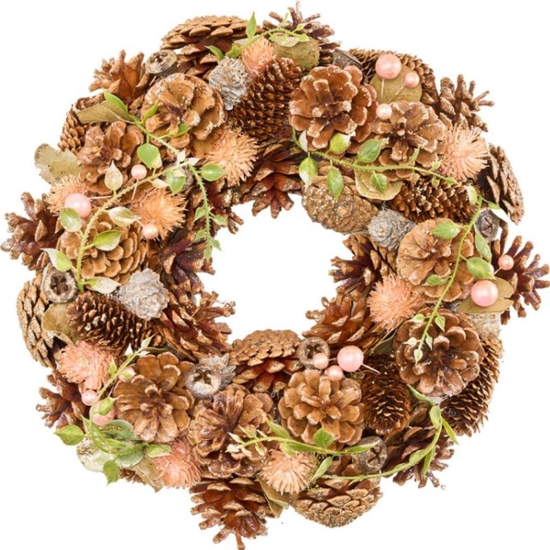 リースコッパーコーンピンクモケリーフラメM