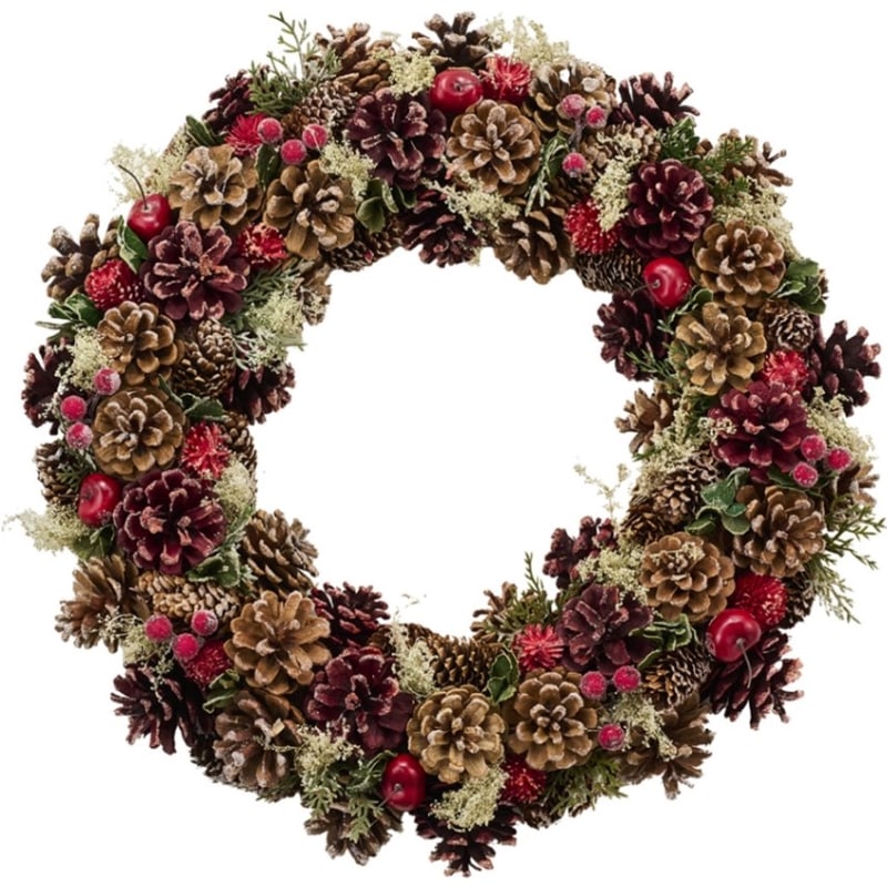 商品名【和】華やか！♥ホワイトダリアのお正月リース＊フラワーリース　冬リース リース クリスマスリース 花の資材通販ホワイエ