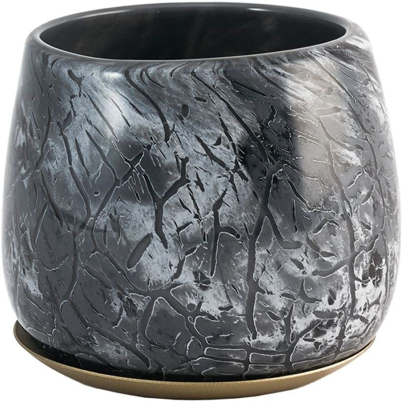 DGガラスボウルポット&ソーサーφ12(10)xH10 シャドウフロスト