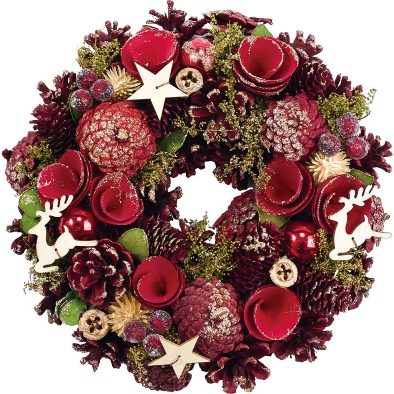 【受注生産】リースレッドコーンボールホシトナカイラメS