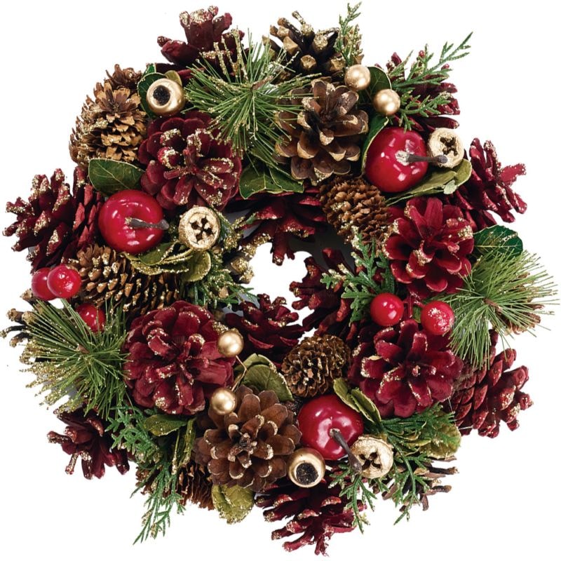 【受注生産】リースレッドナチュミックスコーンラメS