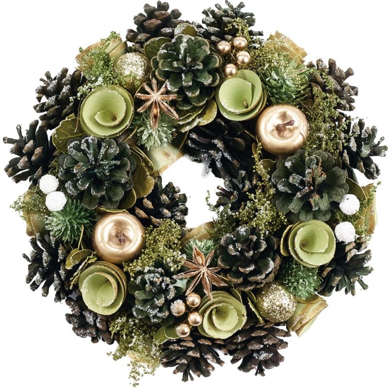 【受注生産】リースグリーンコーン眠りGアップルラメS