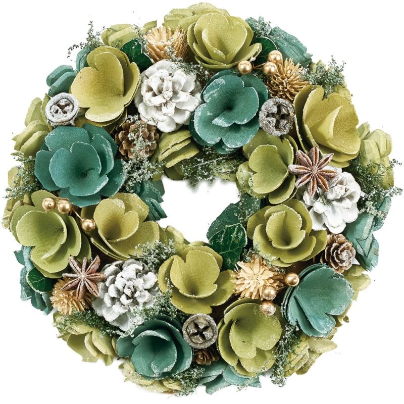 【受注生産】リースグリーン眠りミックスシロコーンラメS