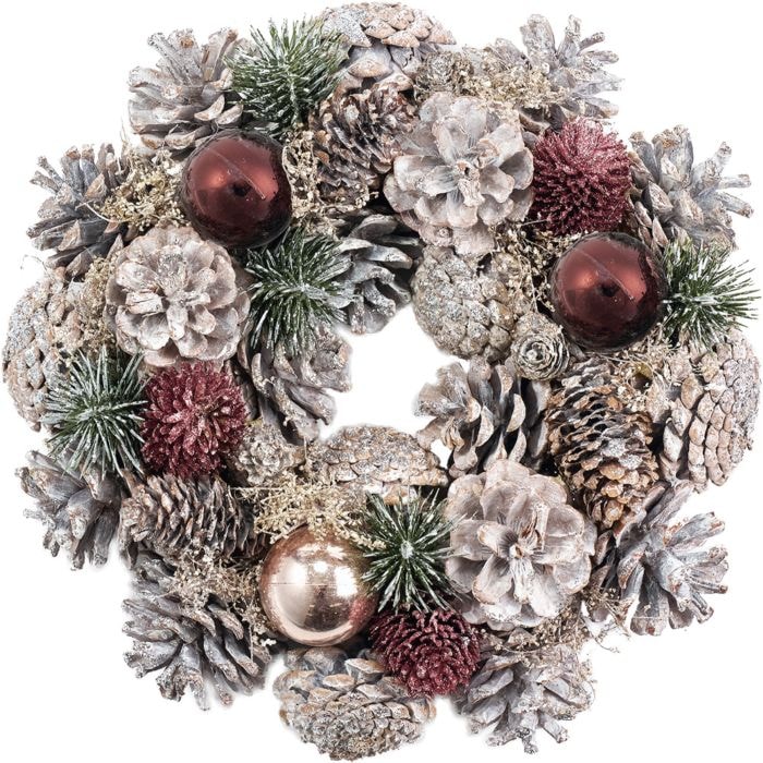 【受注生産】リースパープルボールシロコーンズラメS