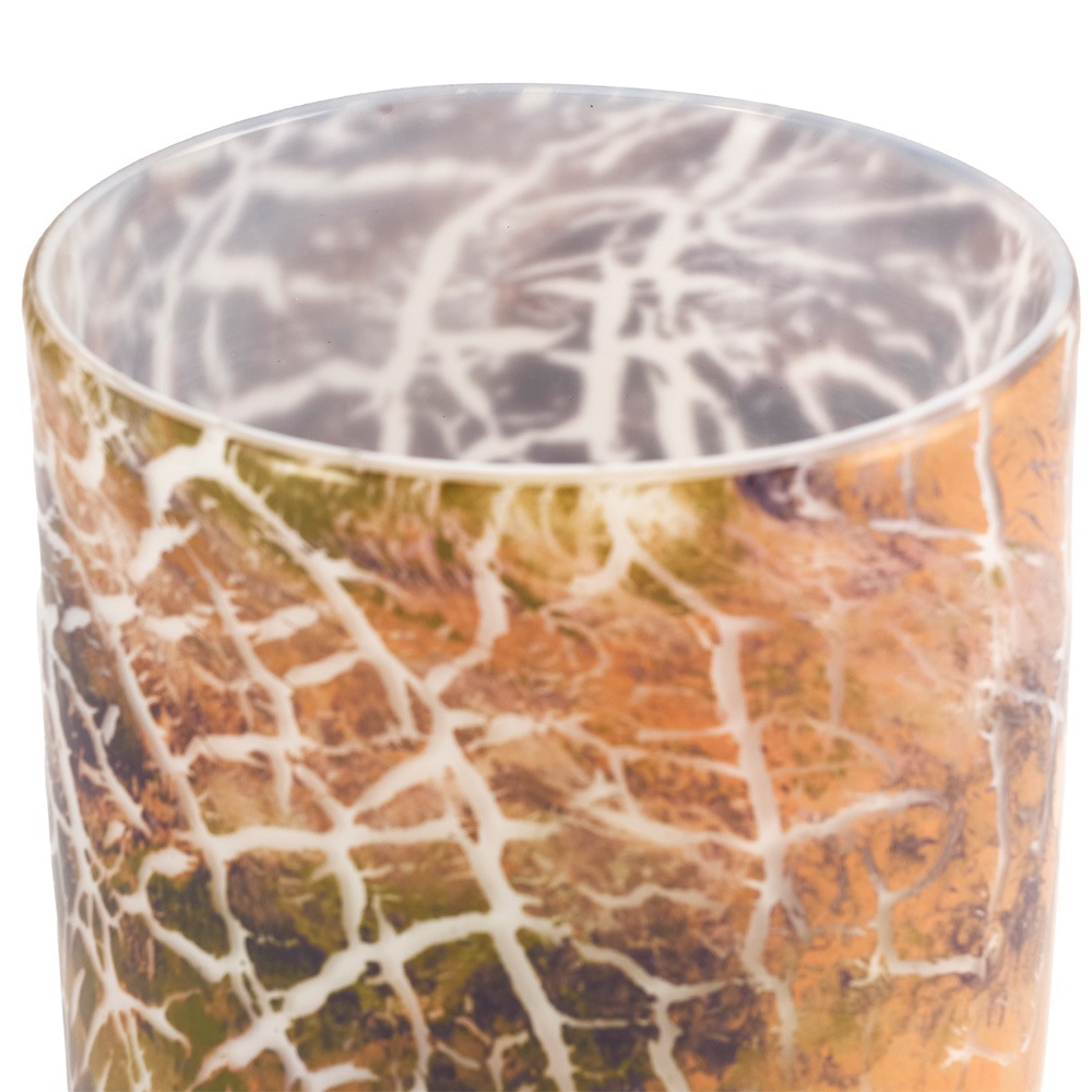 DGガラスステップポット&ソーサーH12 クラックライト