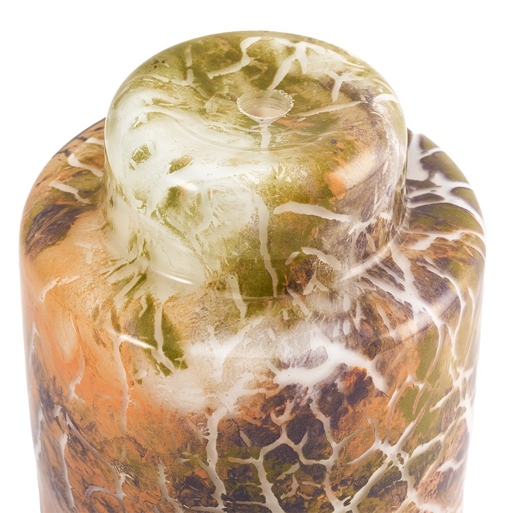 DGガラスステップポット&ソーサーH12 クラックライト