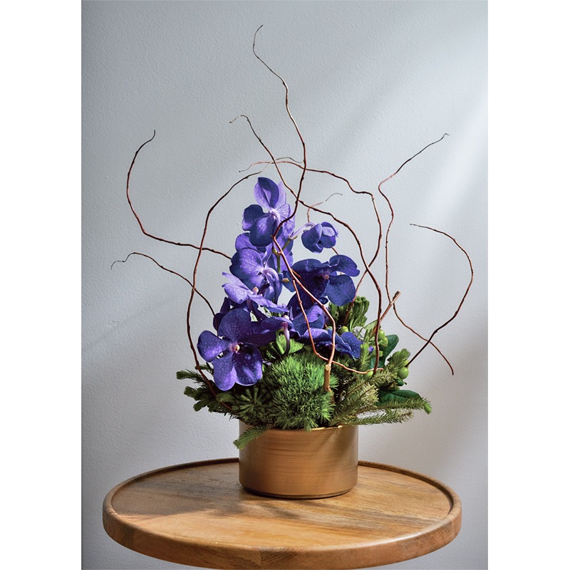 MC浅型円柱アンティークゴールド φ14xH8 | 鉄製花器 | 花の資材通販