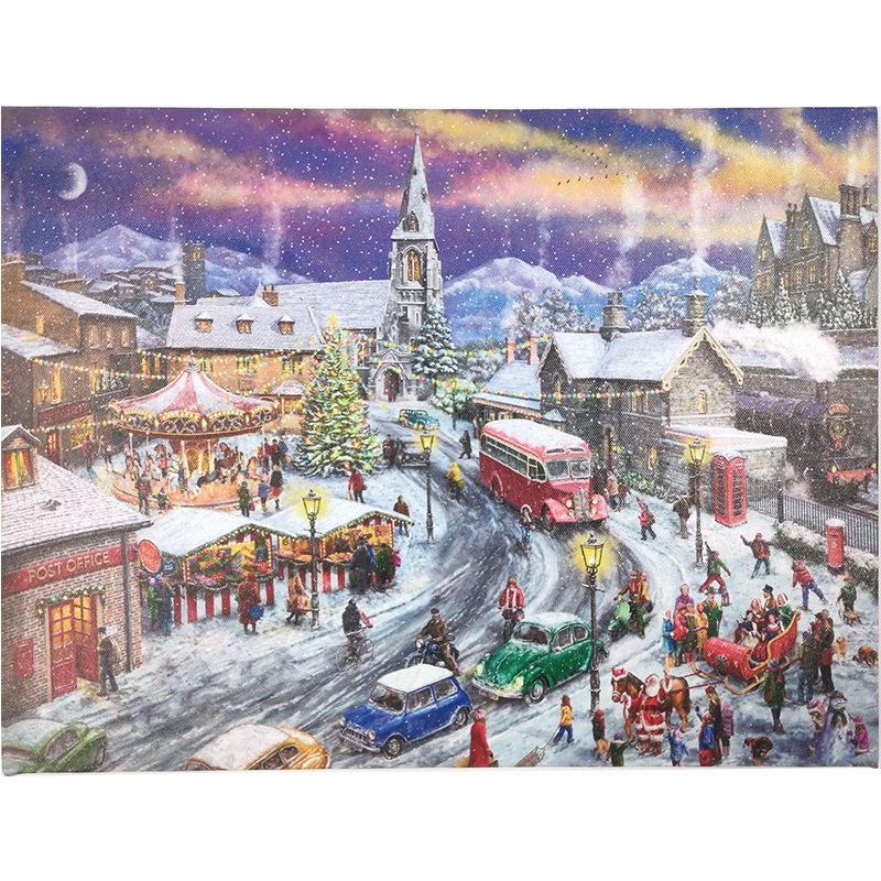 HEルミナスキャンバス40x30 雪降る街 | 電球・LEDライト,ルミナス
