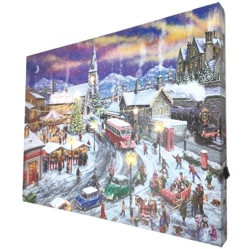 HEルミナスキャンバス40x30 雪降る街 | 電球・LEDライト,ルミナス
