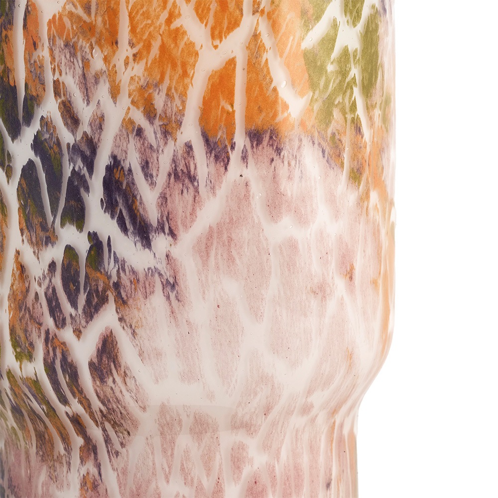 DGガラスステップロングポット&ソーサーH16 クラックライト