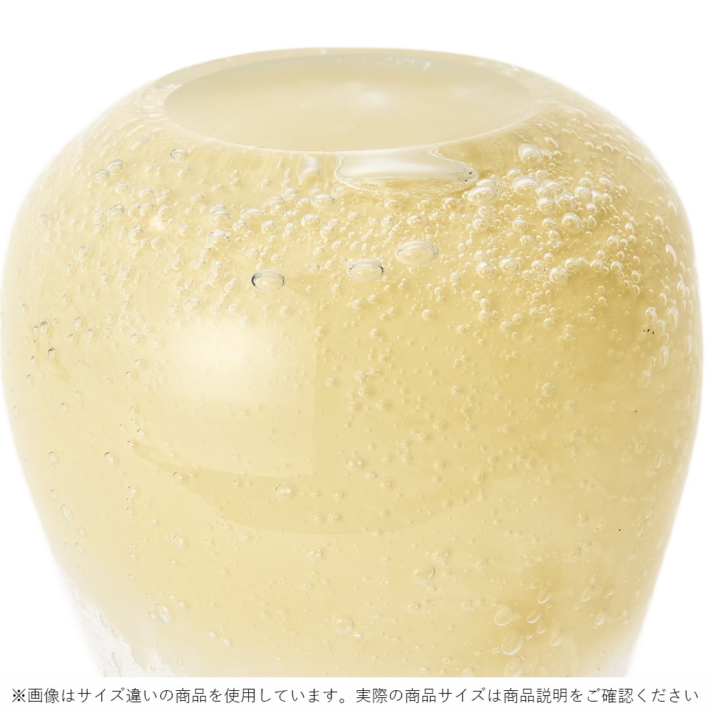 DGガラスアワーベースφ7(6)xH13 ソフトアイボリー | ガラスの花瓶