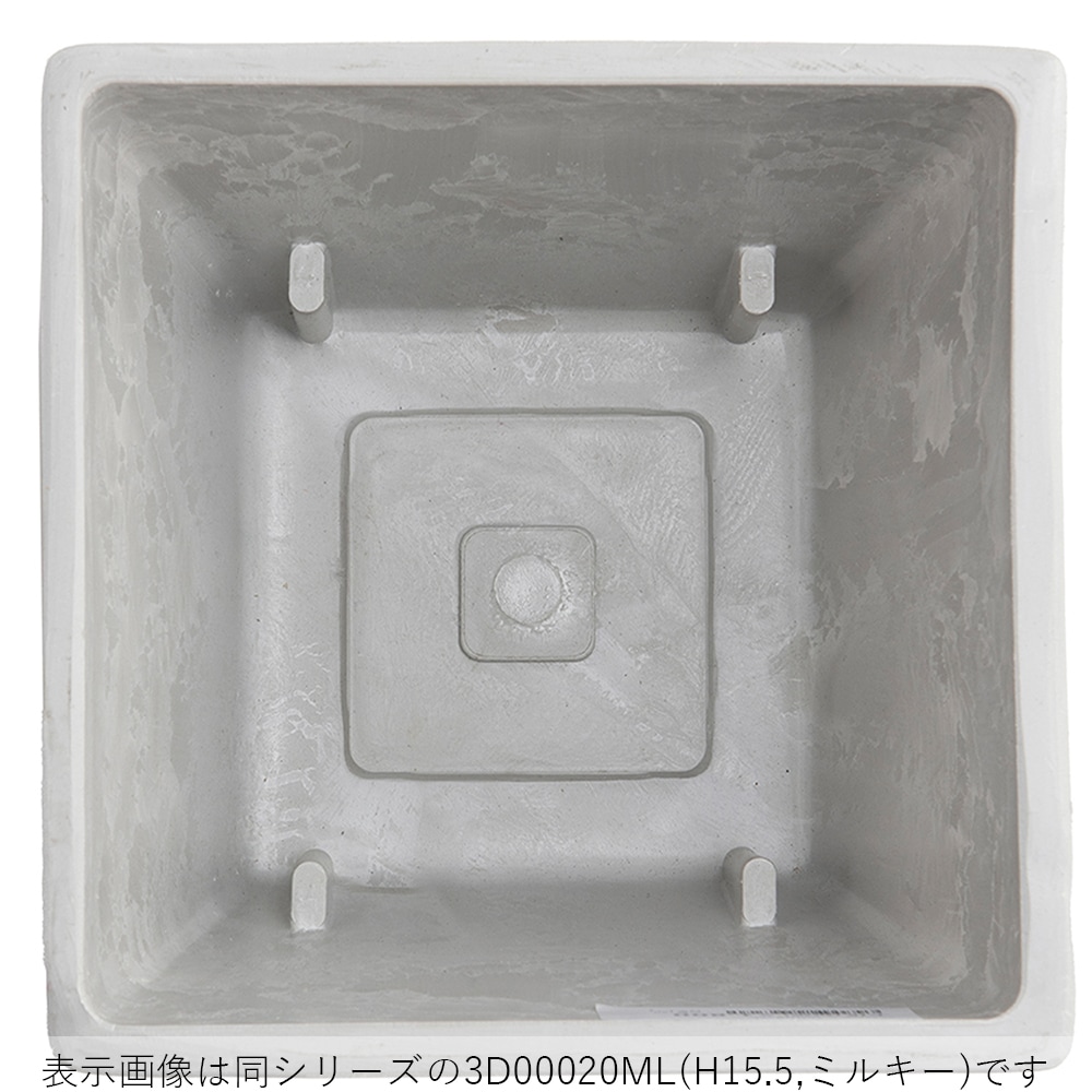 SKスクエアポット10xH10 ミルキー