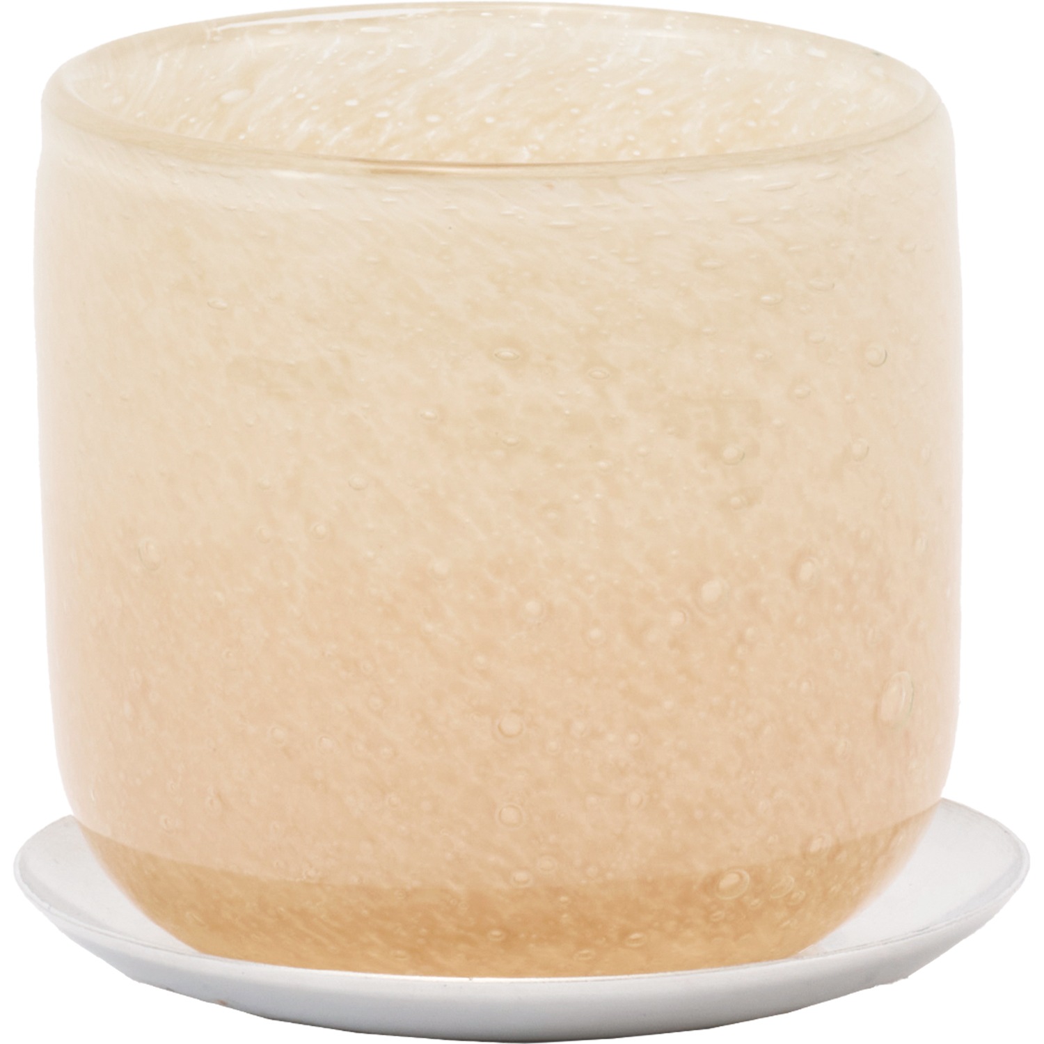 DGガラスアールポット＆ソーサーH9 ピーチ