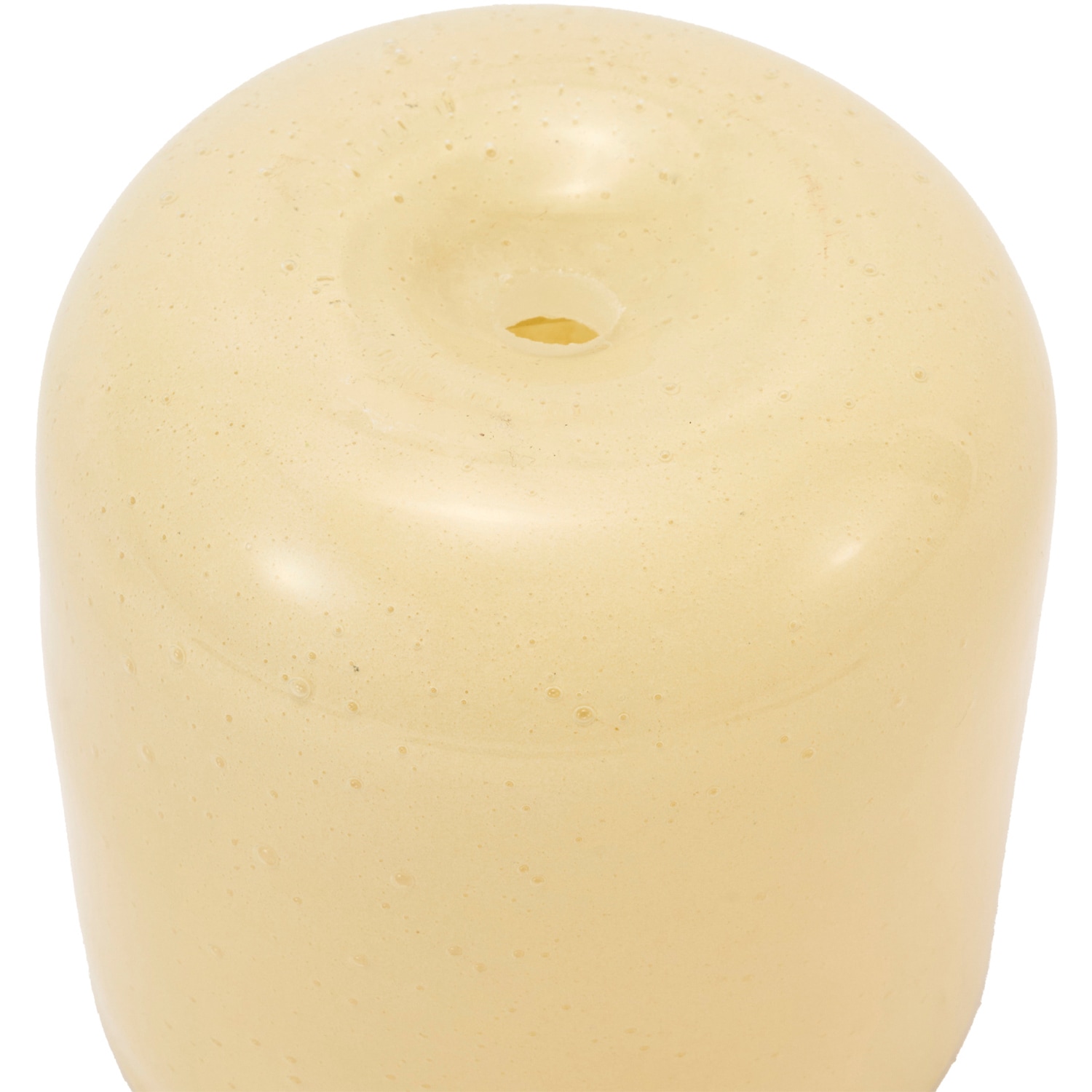 DGガラスアールポット＆ソーサーH9 ソフトイエロー | 穴あき鉢・植木鉢