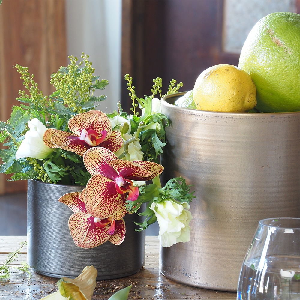 MC円柱ベース アンティークゴールドH17