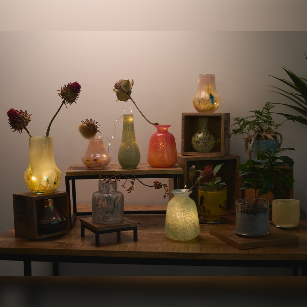 DGアンフォラボトルH11 ラベンダーフラワー | ガラスの花瓶・花器 | 花