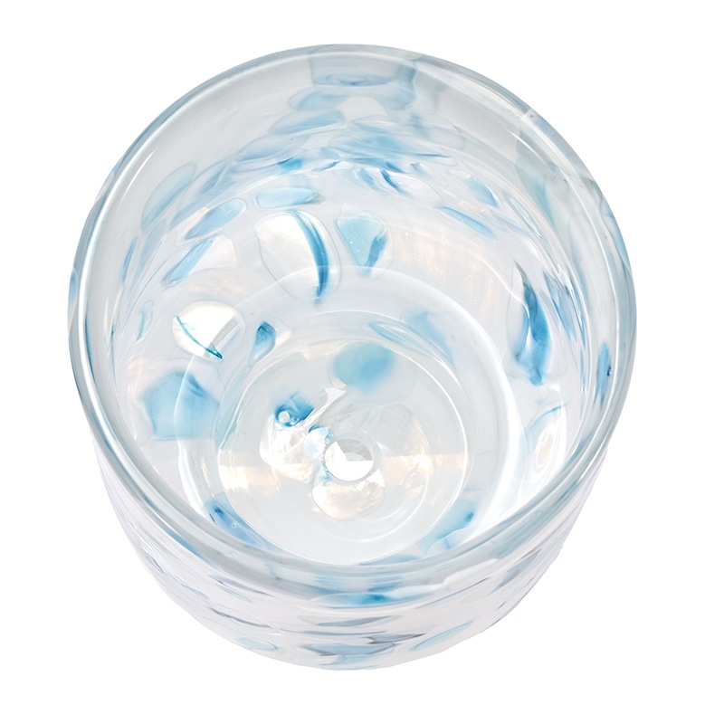 DGガラスステップポット＆ソーサーφ10xH12 ホワイトBP | 穴あき鉢