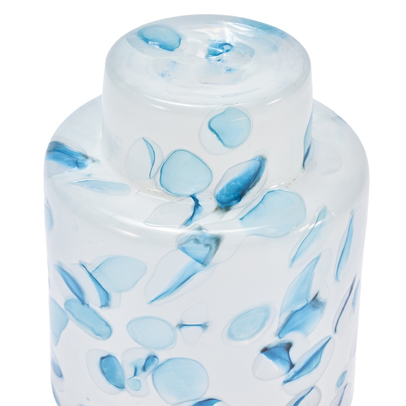 DGガラスステップポット＆ソーサーφ10xH12 ホワイトBP | 穴あき鉢