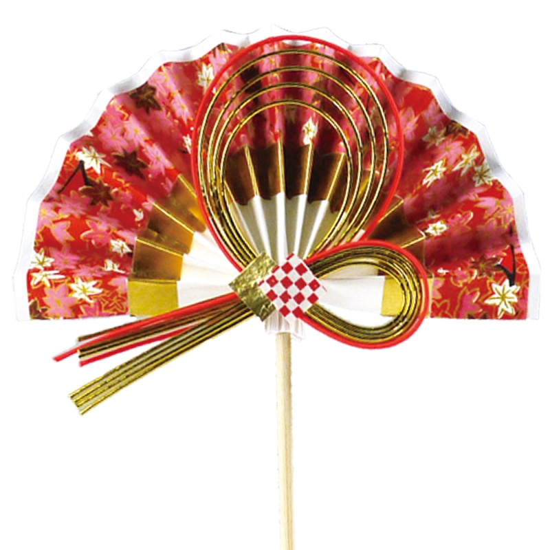 633友禅扇赤ピック5本組